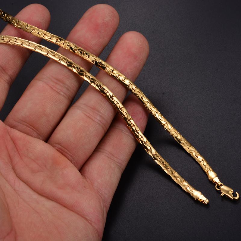 

WANDO Men's luxury Necklace Snake Chains For Men Ethiopian Vintage Jewlry Gifts 4mm width Drop Shipping N28