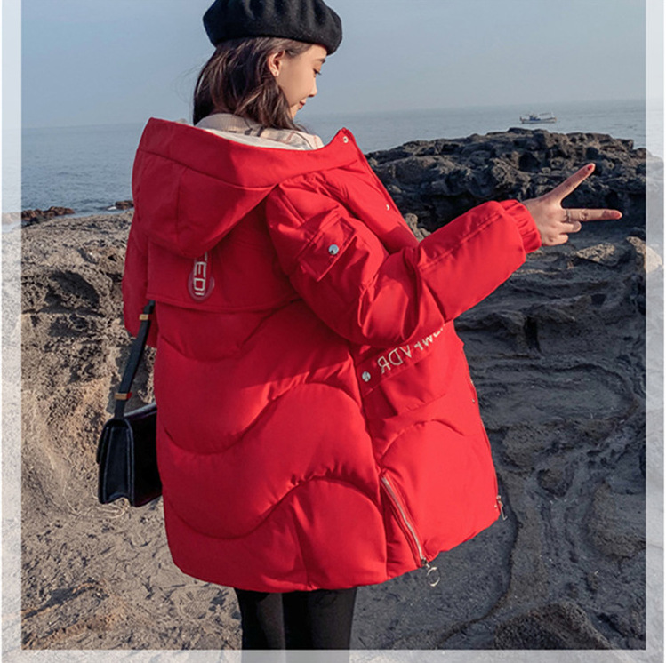 

Winter Women Coat Parkas Solid Hooded Jacket 2020 Casual Outerwear New Zipper Loose Thick Long Sleeve Coat Plus Size, Black