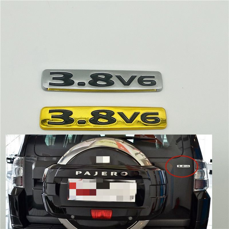 

For Mitsubishi Pajero 3.8 V6 Emblem Rear Trunk Lid Logo Badge Nameplate Sign Mark 3.8V6, Color