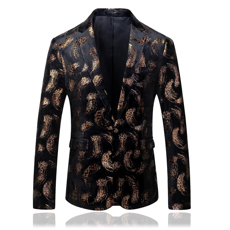 

Large Size Spring And Autumn Men's Flower Suit New Fashion Slim-Fit Marriage Formal Dress Bronze Flower Formal Dress Men's, Graph color