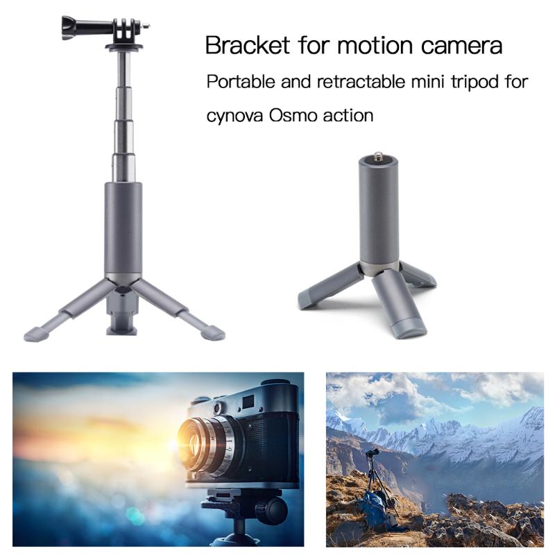 

Retractable Camera Tripod Height Adjustable Action Camera Metal Stand for Cynova Osmo Action
