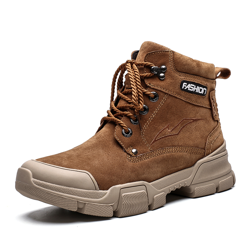

New Men's Boots Thick Plush Warm Man Ankle Boots Fashion Winter Genuine Leather Men Shoes Outdoor Mens Motorcycle 38-46, Black