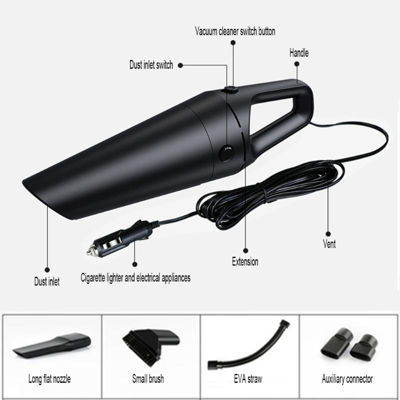 

Car Vacuum Cleaner Handheld Mini 120w For Car Wet And Dry Dual Use High Super Suction Handheld Cordless Plug Portable Home