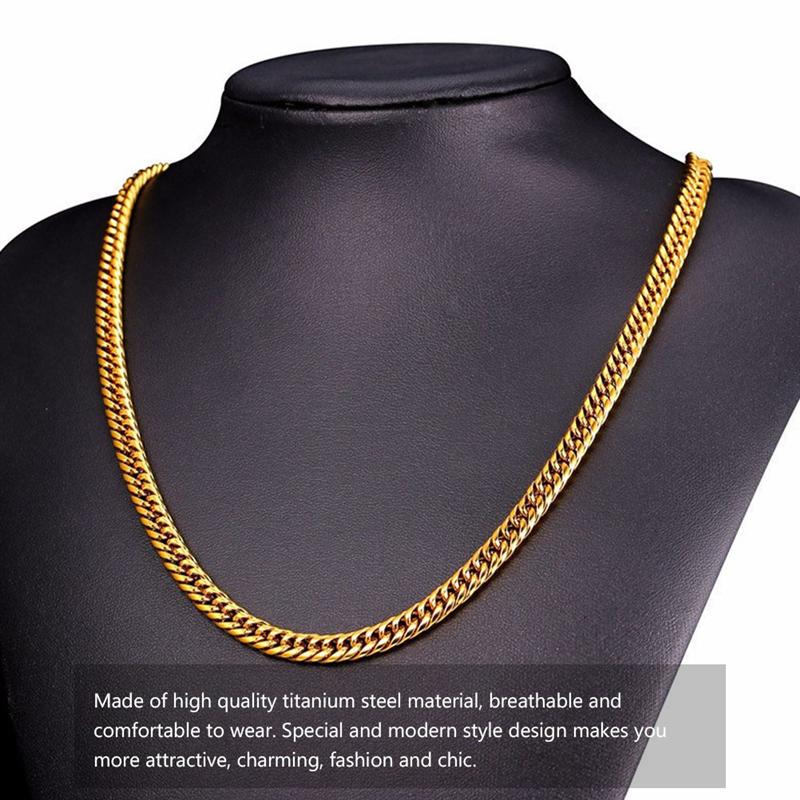 

1 Pc Fashion Chain Hip Hop Accessories Double Buckle Chain for Men (Golden