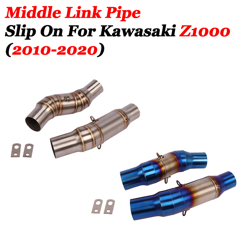 

Slip On For Z1000 Z1000SX 2010-2020 2020 Motorcycle Exhaust Muffler Connection Middle Pipe 51mm Escape Moto Stainless