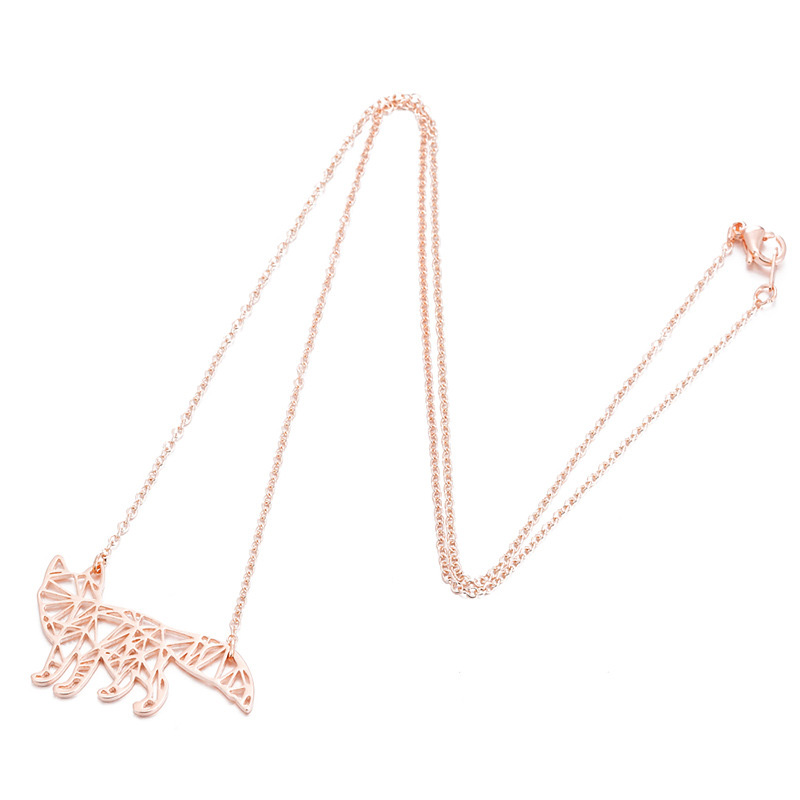 

women's necklace stainless steel rose gold necklace for women Wolf pendants chain on the neck fashion jewelry 2020 cute