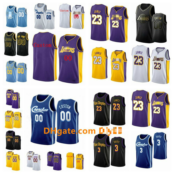 

Custom Los Angeles Lakers Jersey 8 Bryant LeBron 23 James Kyle 0 Kuzma City Swingman Edition Basketball Jerseys Golden, Black;red
