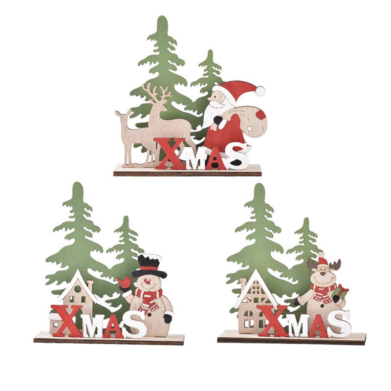 

Popular Wooden Santa Claus for Christmas Decoration For Home Christmas Ornaments New Year Kids Gift DIY Xmas Party Decor