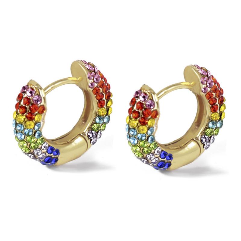 

Hoop & Huggie Simple Lovely Girl's Huggies Small Hoops Earrings Skinny Rainbow Boho Classic Minimal Charming Stud Thin Gift
