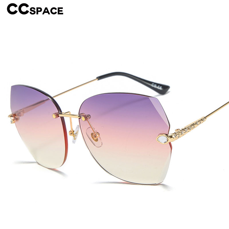 

46389 Rimless Trimming Luxury Diamond Sunglasses Men Women Fashion Shades UV400 Vintage Glasses