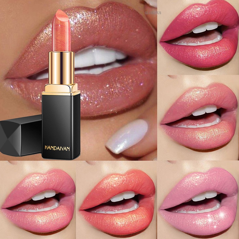 

Hot Sales Luxury Lipstick Shiny Lips Makeup Waterproof Shimmer Long Lasting Pigment Nude Pink Mermaid Shimmer Lipsticks Makeup, 01