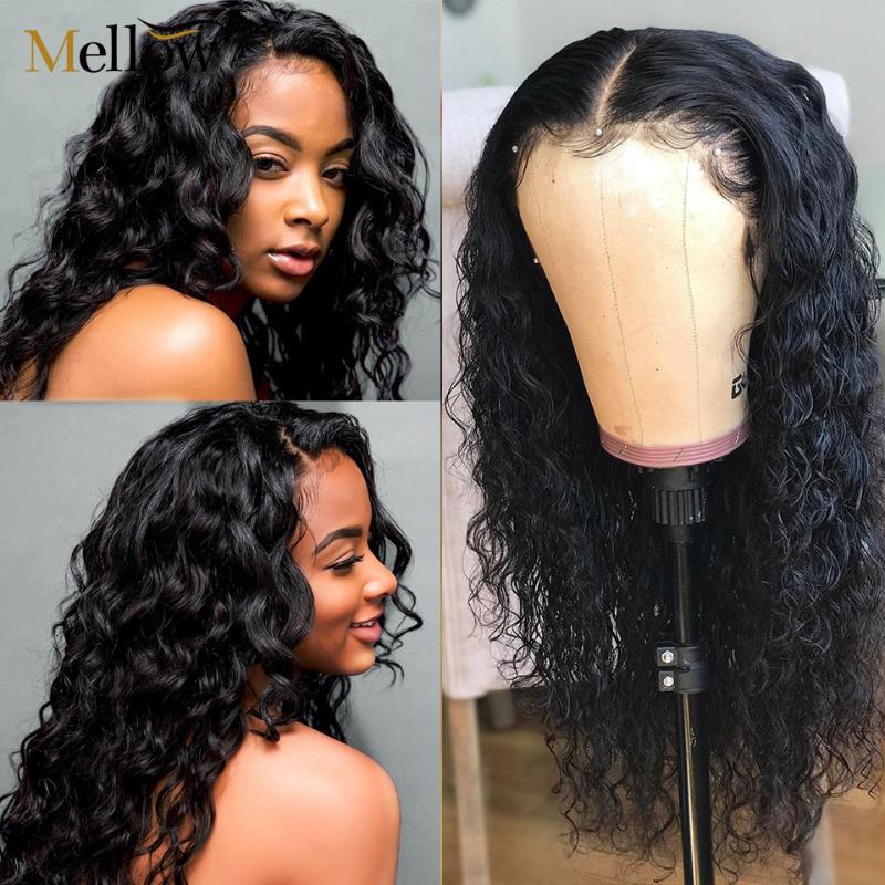 

Natural Wave Lace Part Wigs 100% Human Hair Water Wave Lace Frontal Wig Pre-Plucked Brazilian Human Hair Wigs for Woman, As pic