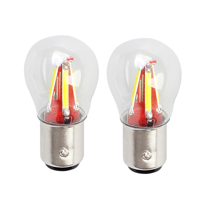

2 PCS 4 filament chips LED P21W ba15s car light 1156 S25 auto vehicle reverse turning bulb lamp DRL white/red/Yellow, As pic