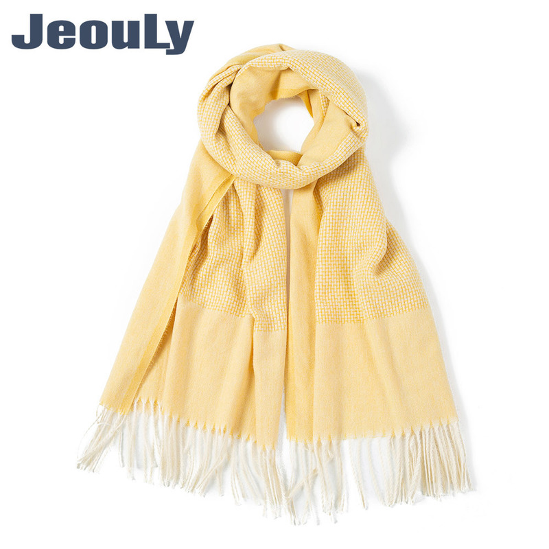 

warm scarf imitation wool scarf 2020 Europe and the United States grid yarn-dyed cashmere shawl female cross-border