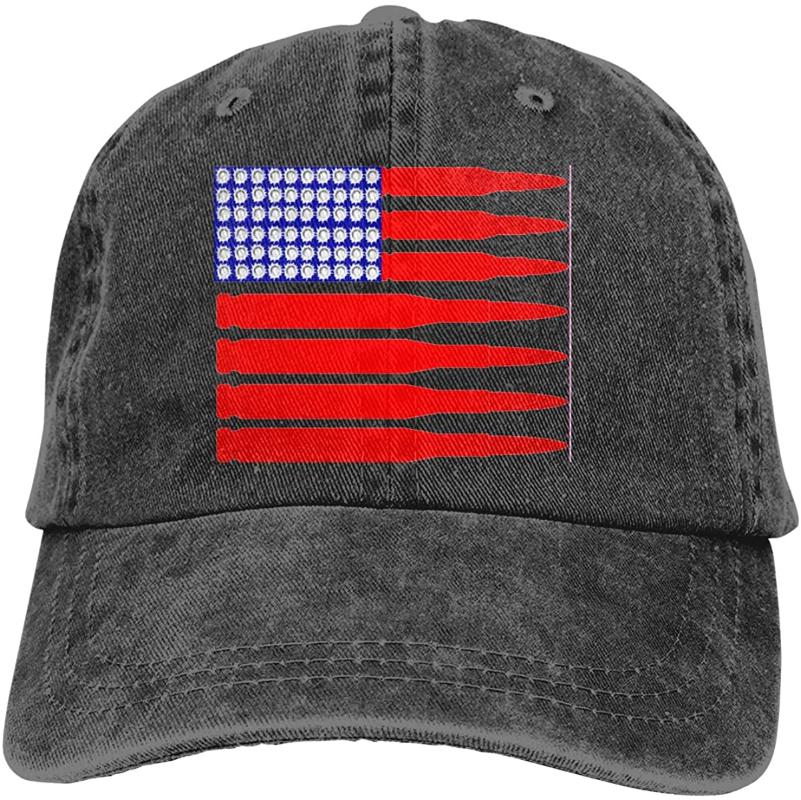 

American Flag Unisex Soft Casquette Cap Vintage Adjustable Baseball Caps, Gray