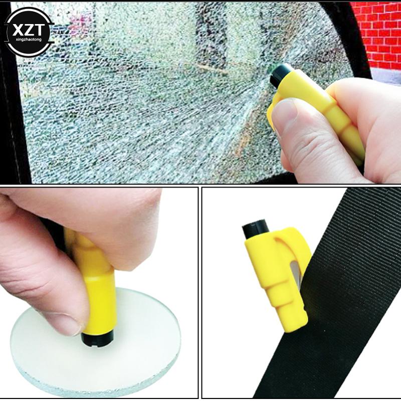 

Mini easy to carry car safety hammer 3 in 1 miniature window breaker hammer car key ring shape escaper