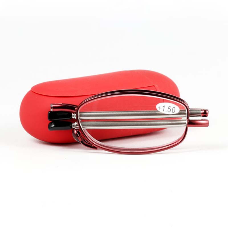 

High-end fashion ladies folding reading glasses mini portable reading glasses for the elderly to send box