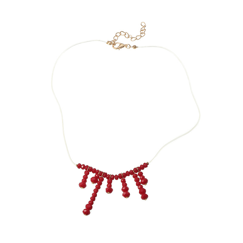 

Chokers Halloween Blood Drops Beads Choker Necklace For Women Jewelry Collares Chains Friend Accessories Aesthetics Suspension XL10230