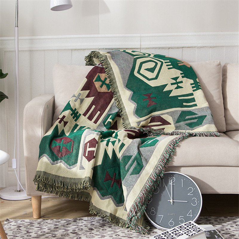 

Geometry Knitted Throw Blanket Sofa Decorative Slipcover On Couch/bed/plane Travel Plaid Soft Bedspread Blankets Cotton Cobertor