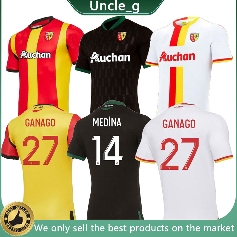 

2020 RC Lens soccer jerseys maillot de foot FOFANA GANAGO Kakuta Gradit Fortes Perez 2021 home away third MEN kit football Shirt uniforms, Black;yellow