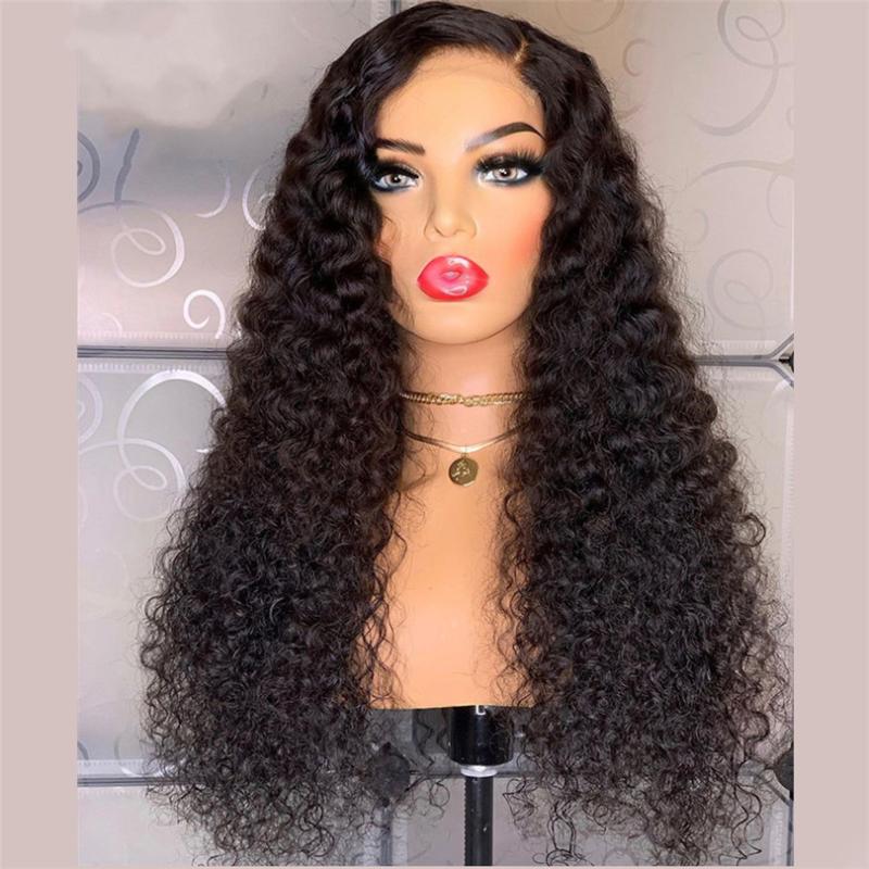 

Long Curly Wig Lace Front Human Hair Wigs with Baby Hair 5*5 PU Silk Base Wig Natural Hairline Bleached Knots Side Part Curl, U part wig
