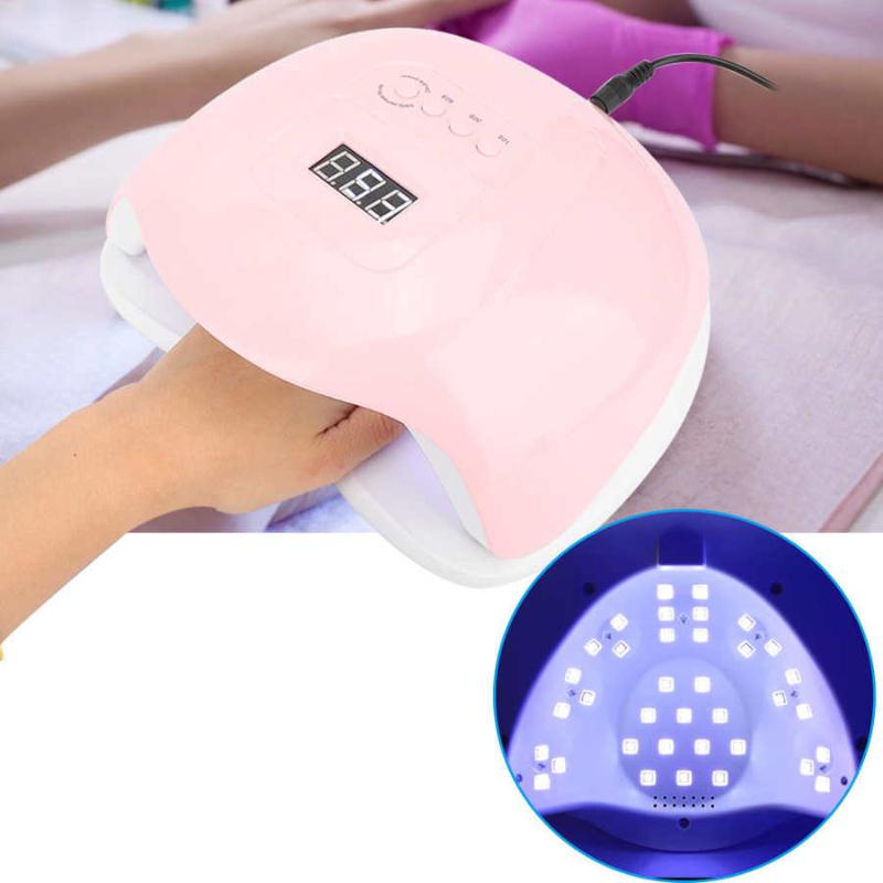 

120W Professional LED UV Gel Nail Polish Dryer Lamp Fashion Nail Curing Machine 100-240V Dryer Lamp for Salon Home, Pink