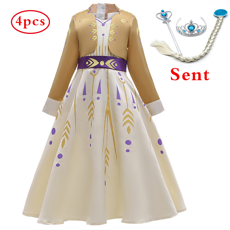 

1Pcs+Free Crown 3-10T Baby Girls Dresses Baby Girls Party Dress,Cosplay Princess dress Kids Summer Wedding Dress, As picture