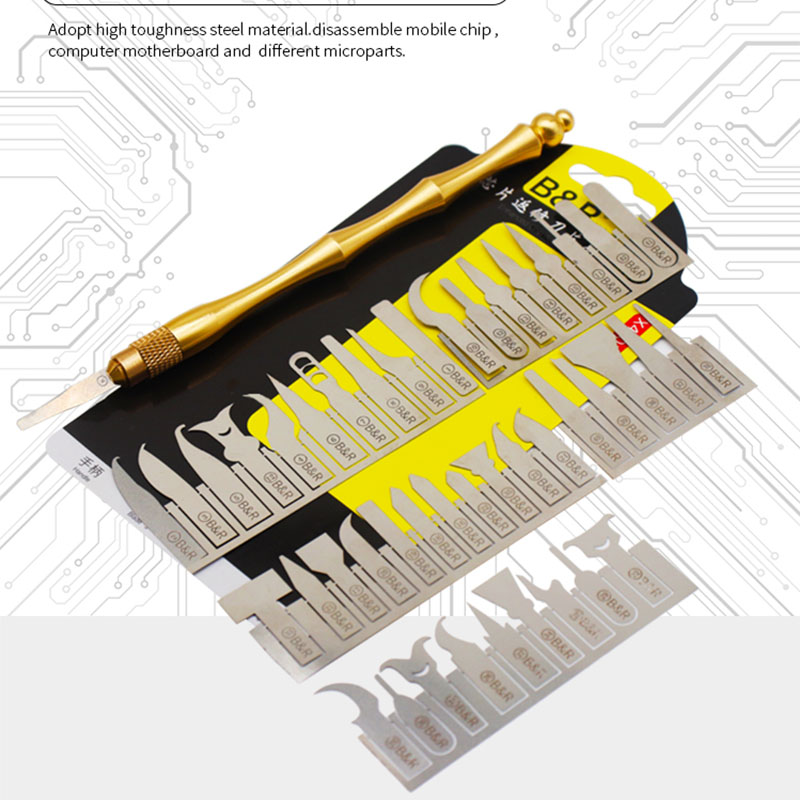 

43 In 1 Blade Set CPU NAND IC Chip Glue Remover Untra Thin Edge Scrapper for Phone A9 A10 A11 A12 A12 Motherboard BGA Repair