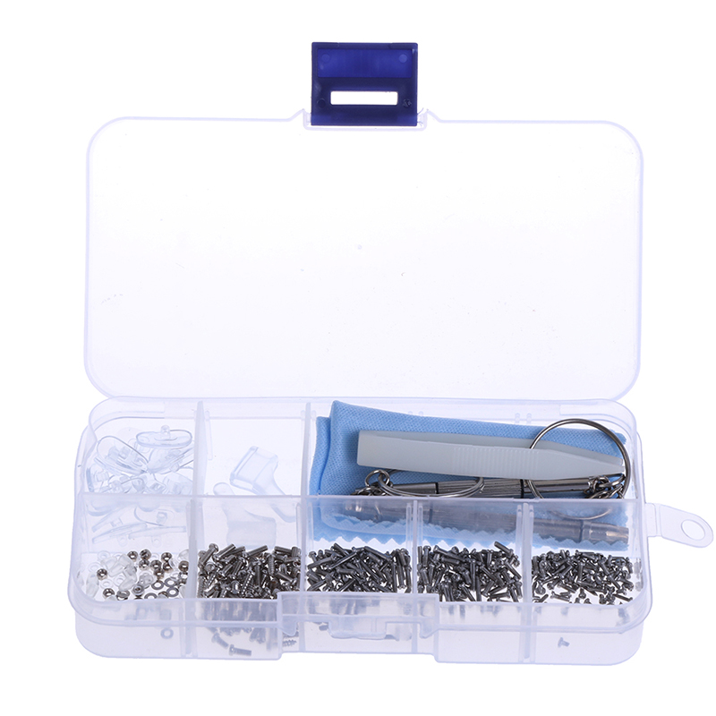

Eyeglass Sun Glasses Repair Tool Assortment Kit Screw Nut Nose Pad Ear Hook