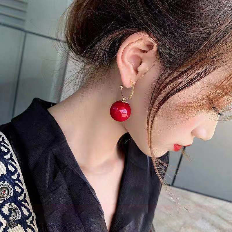 

DoreenBeads Fashion Ball Drop Earrings For Women Jewelry Silver Color Pin Champagne Temperament Pearl Earrings Jewelry Gift