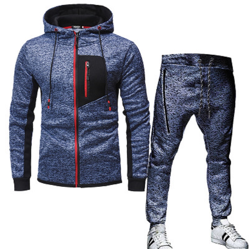 

Men's Tracksuits Mens Tracksuit Autumn And Winter Suit Sportswear Fitness Wear Hooded + Casual Pants Two-piece