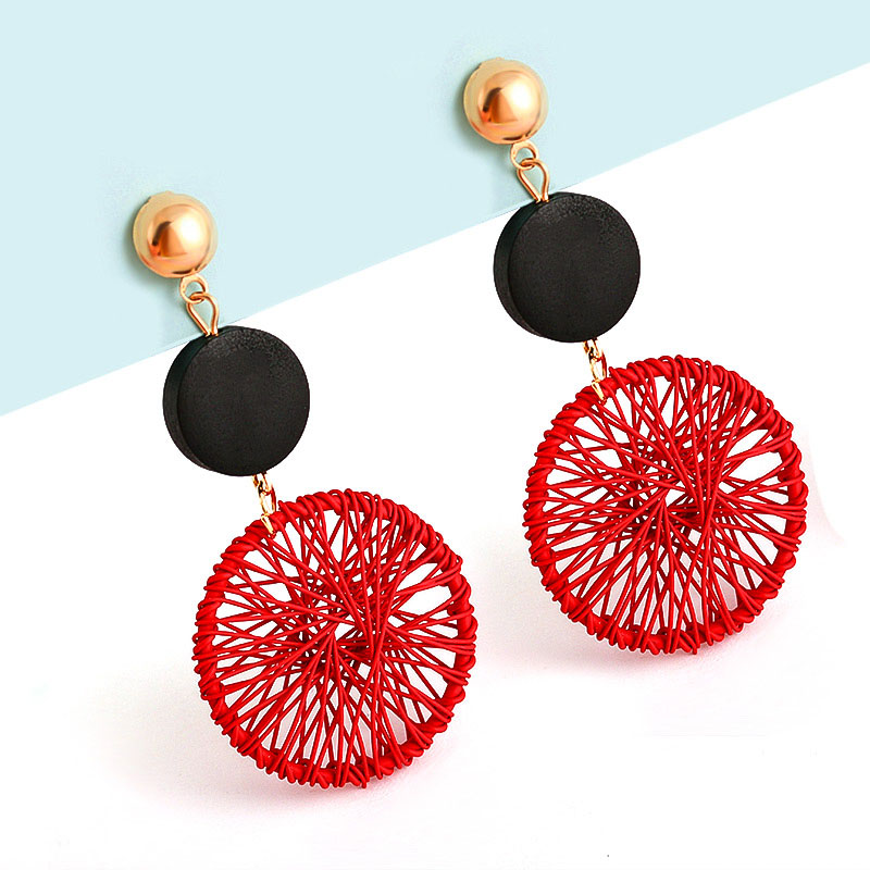 

Korean Statement Round Dangle Drop Earrings For Women Fashion Geometric Round Steel Wire Mesh Metal Earring 2020 Jewelry Brincos