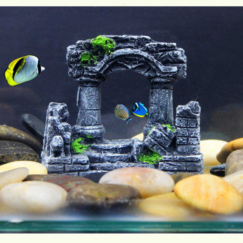 

Resin Artificial Aquarium Roman Column Decoration Ancient Column Stone Ornament Fish Tank Stone Decor Cave Rock For Fish Shrimp