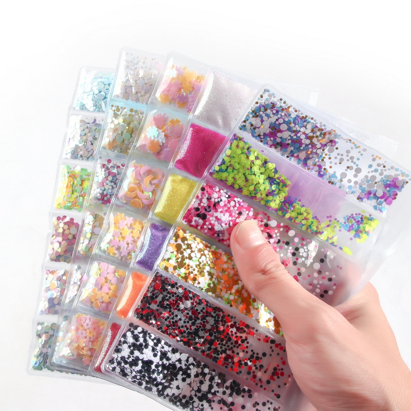 

6 Colors 3D Hexagon Flakes Nail Flakes Sequins for a Manicure Nail Art Decorations Mermaid Art Polish Manicure Decorations