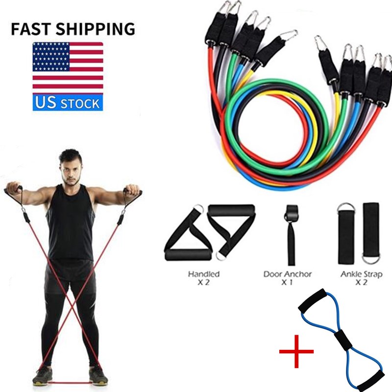 

11 pieces Resistance Pull bands CrossFit Mountaineering gym yoga workout exercise
