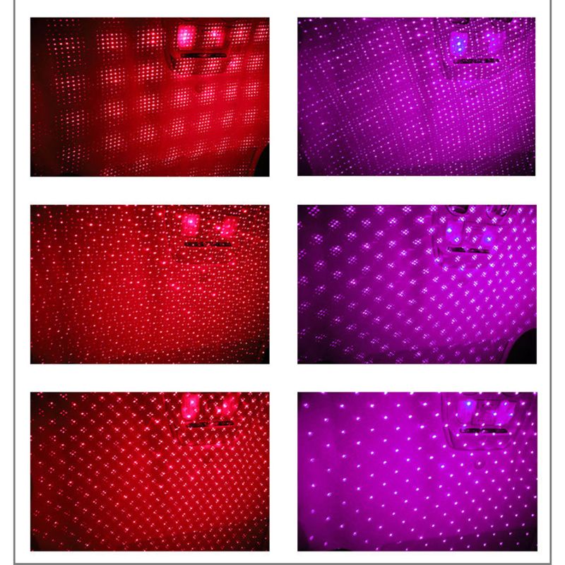 

Two-color Car Roof USB Starry Sky LED Light Auto Interior Projector Atmosphere Decorative Night Lamp with/without Voice Control