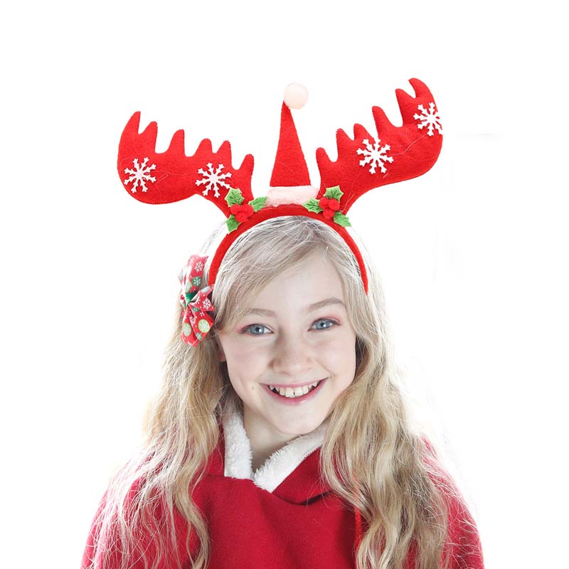 

Christmas Antler Headband Kids Hair Band Accessories For Girls Gifts Photo Props Double Bangs Hairstyle Hairpin Hair Cosplay