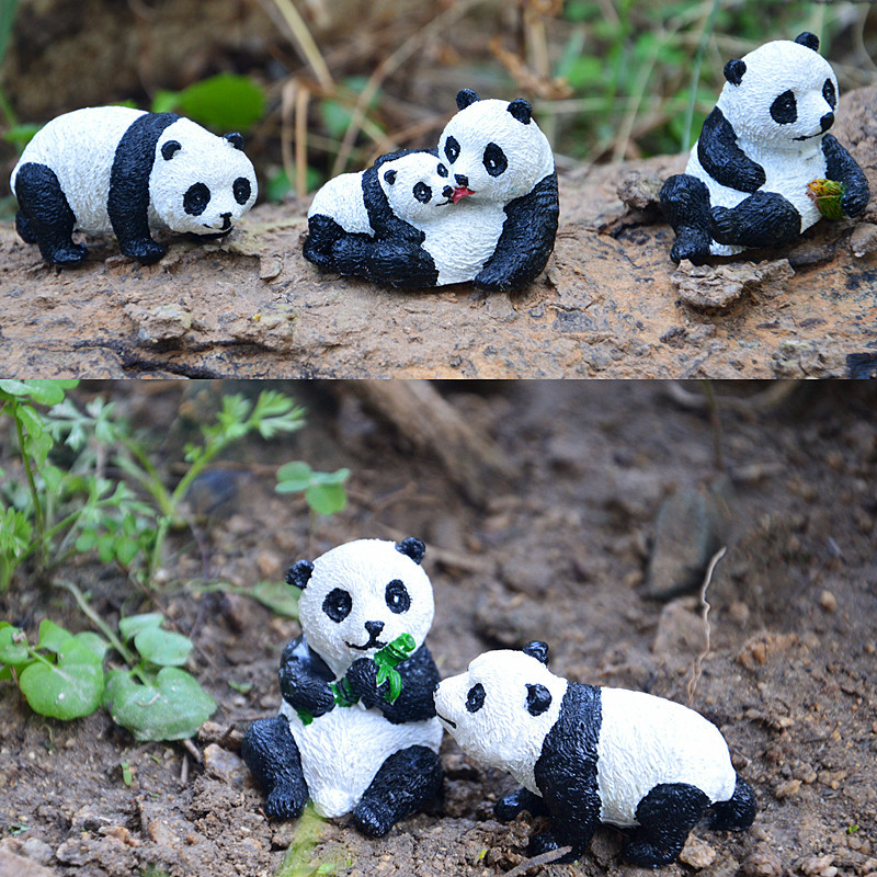 

Cute Panda Figurine Miniature Statue Landscape Garden Decorations Resin Craft Home Decor Kids Birthday Gifts Toys