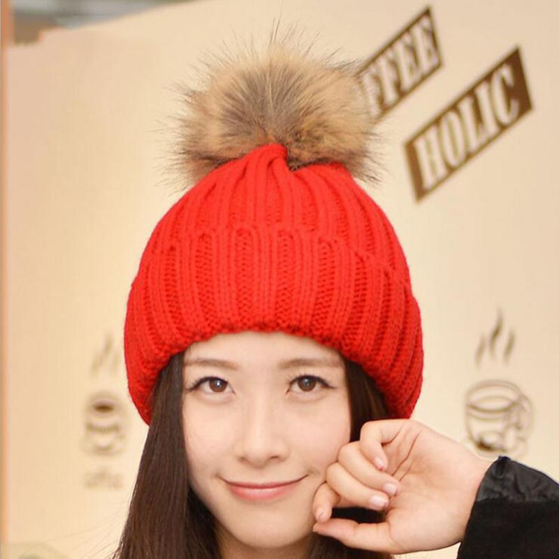 

2020 Women Spring Winter Hats Beanies Knitted Cap Crochet Hat Fur Pompons Ear Protect Casual Cap Chapeu Feminino, Kid pink