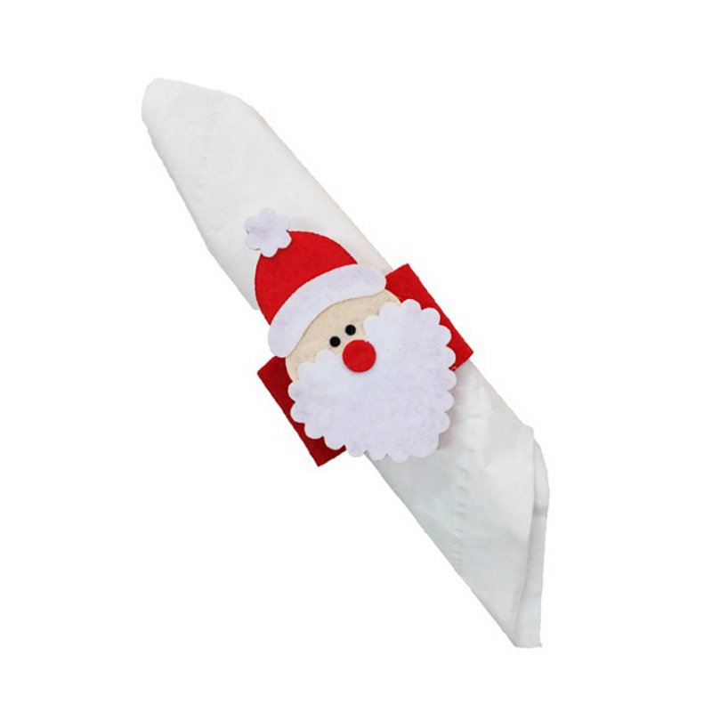 

Table Napkin 1pcs El Napkins Buckle Christmas Decorations Cute Stereo Santa Non-woven Home