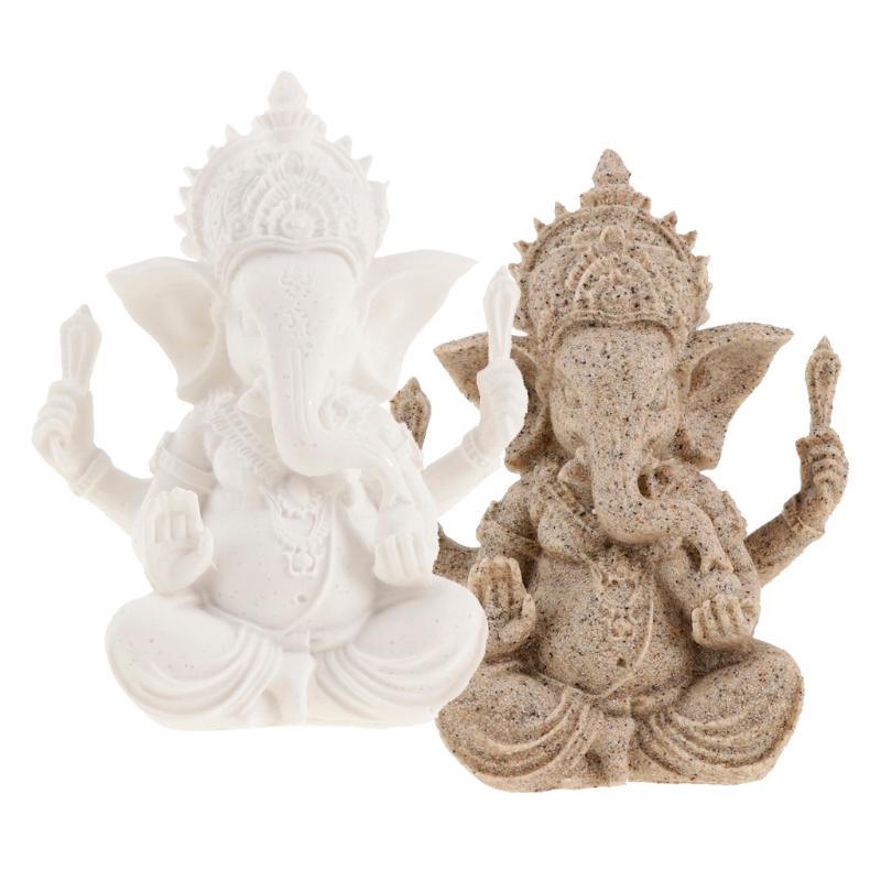 

the hue sandstone hindu ganesha buddha elephant god statue sculpture fengshui figurine decor ornament 4-5inch