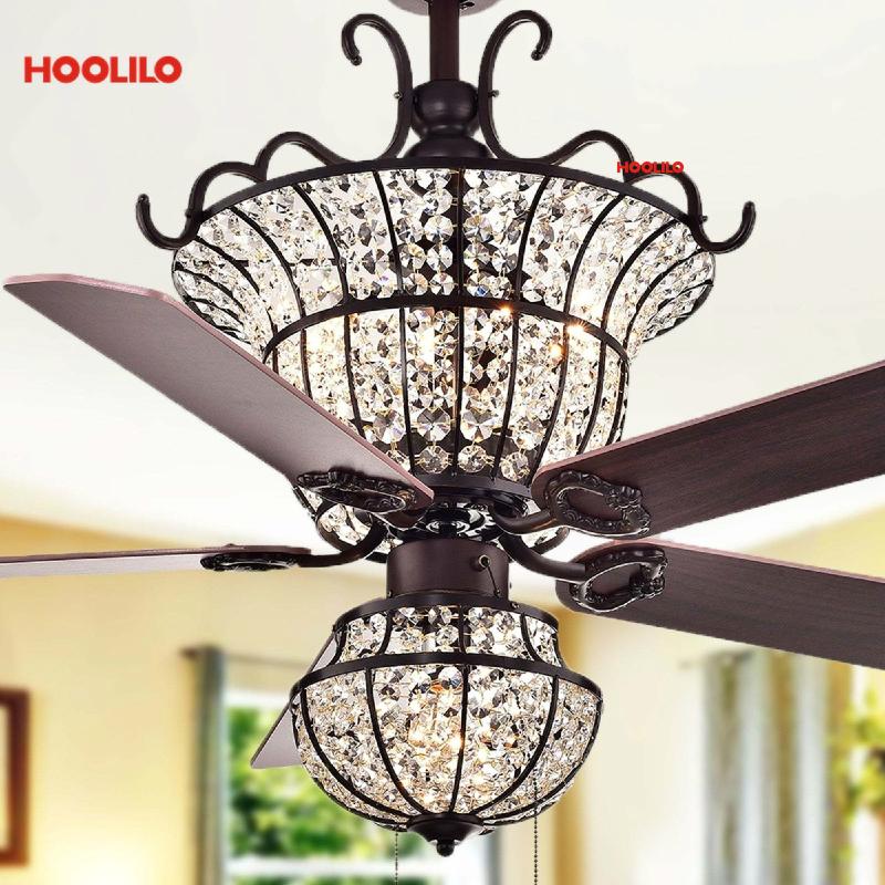

Luxurious Crystal Ceiling Fan+lamp With Light Charla 4-light Crystal 5-blade 52-inch Optional Remote ventilador de