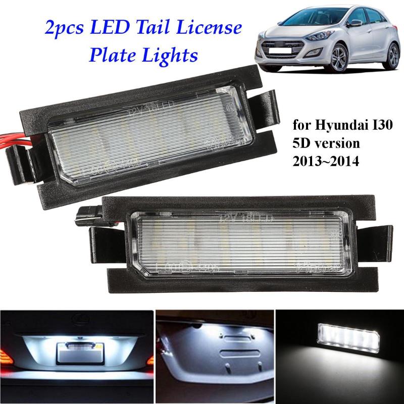 

2pcs Error Free Car LED Number License plate light Lamp for I30 GD CW 5D KIA PRO Ceed, As pic