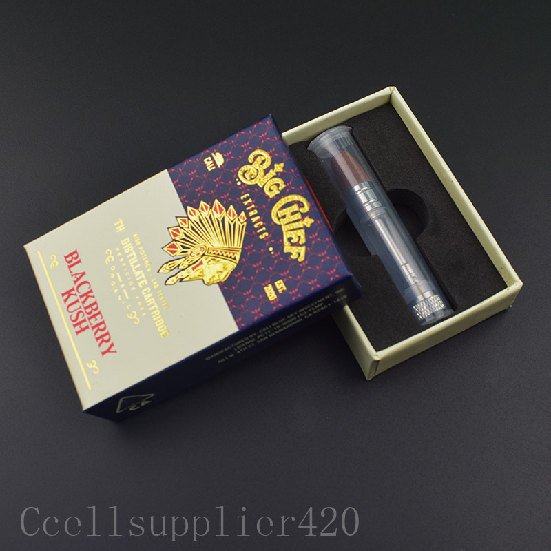 

Big Chief Vape carts with Packaging 0.8ml 1.0ml Ceramic Coil Wood Tip Empty Vape Pen Cart Thick Oil Vaporizer 510 Thread