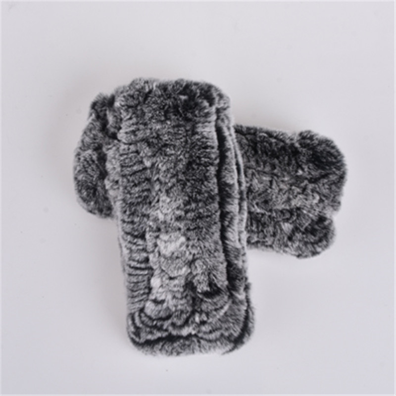

Women's 100% Real Genuine Knitted Rex Fur Winter Fingerless warm soft Gloves Mittens Arm Sleeve