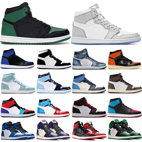 

Hot Jumpman Mens Basketball Shoes 1 1s High Og UNC Chicago Pine Green Trainers Sneakers Sports Size 36-46, #22 36-46