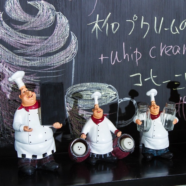 

Vintage Happy Chef Figurines American Country Resin Figurine Home Restaurant Bar Cafe Tabletop Decoration Collectible Gifts