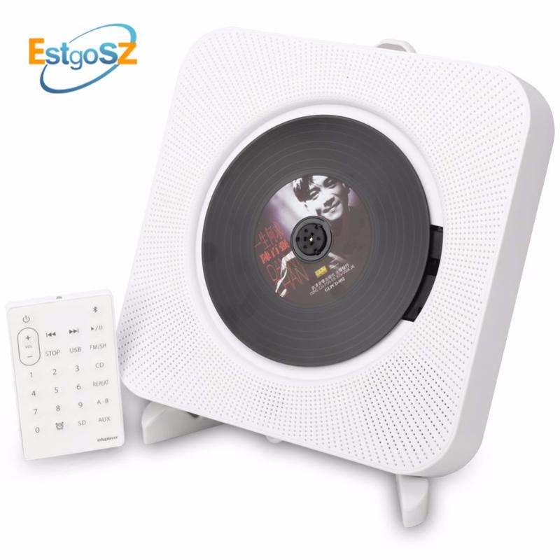 

QPLOVE EStgoSZ CD Player Wall Mountable Bluetooth Portable Home Audio Box with Remote Control FM Radio Built-in HiFi Speaker MP3