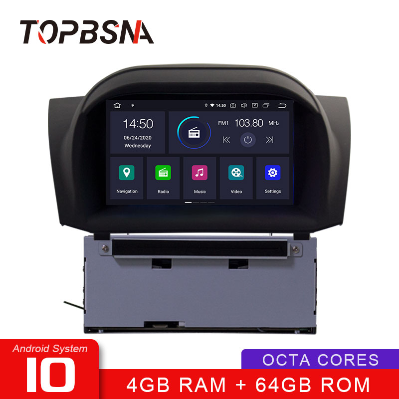 

TOPBSNA Octa Cores Android 10 Car DVD Player For Fiesta GPS Navigation 2 Din Car Radio Multimedia WIFI Stereo RDS Video AUX