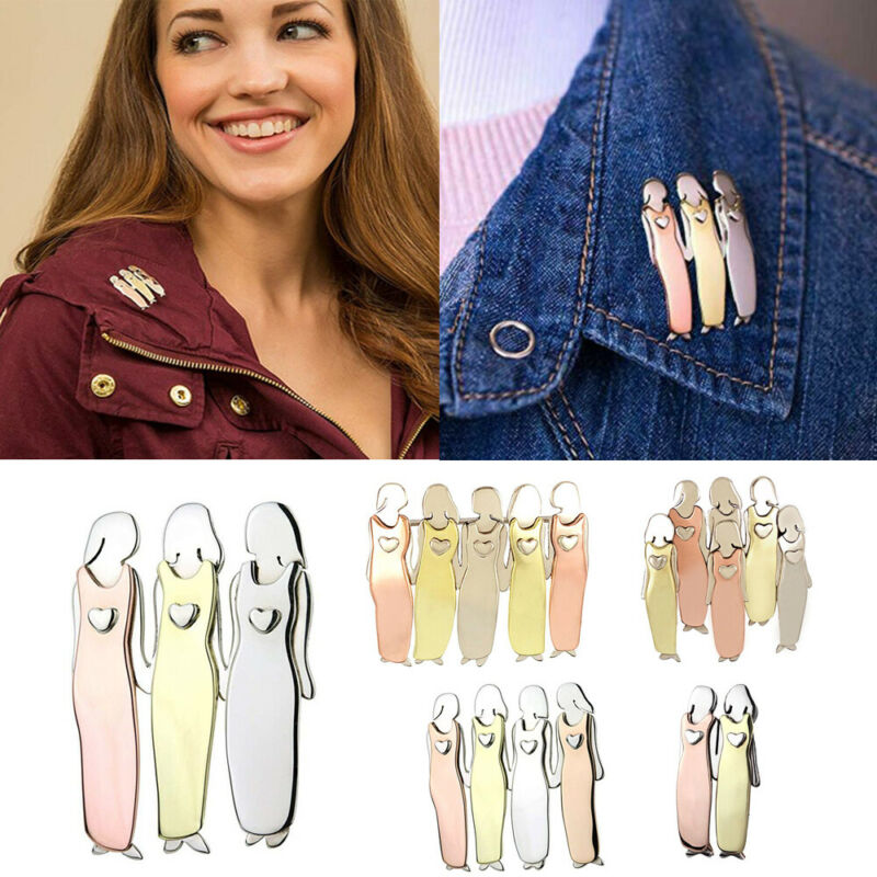 

2020 Newest Two-Six Sisters Pin Best Friends Pin Jewelry Brooch Handmade Women Xams Gift European Fashion Elegant Brooch